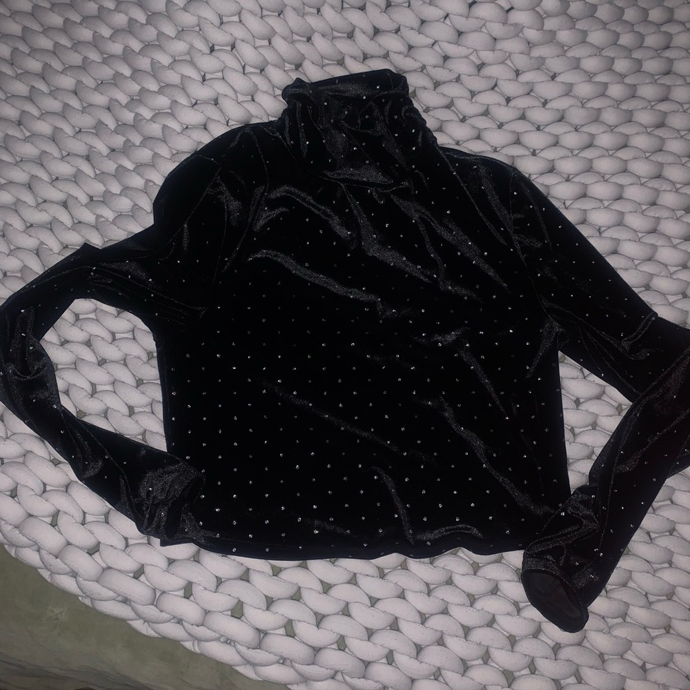 Black Velvet Women's Turtle Neck Top